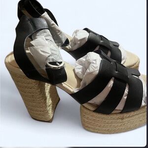 Black Platform Wedge Sandals